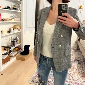Mango Gray Blazer with Silver Buttons